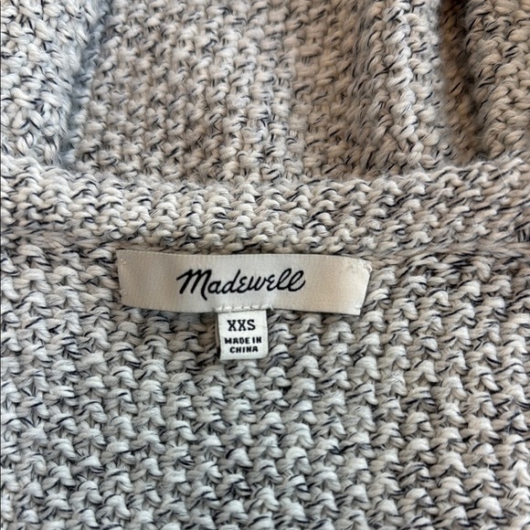 Madewell 100% Cotton Light Gray Open-Front Cardigan with Fringed Hem XXS - Picture 5 of 8